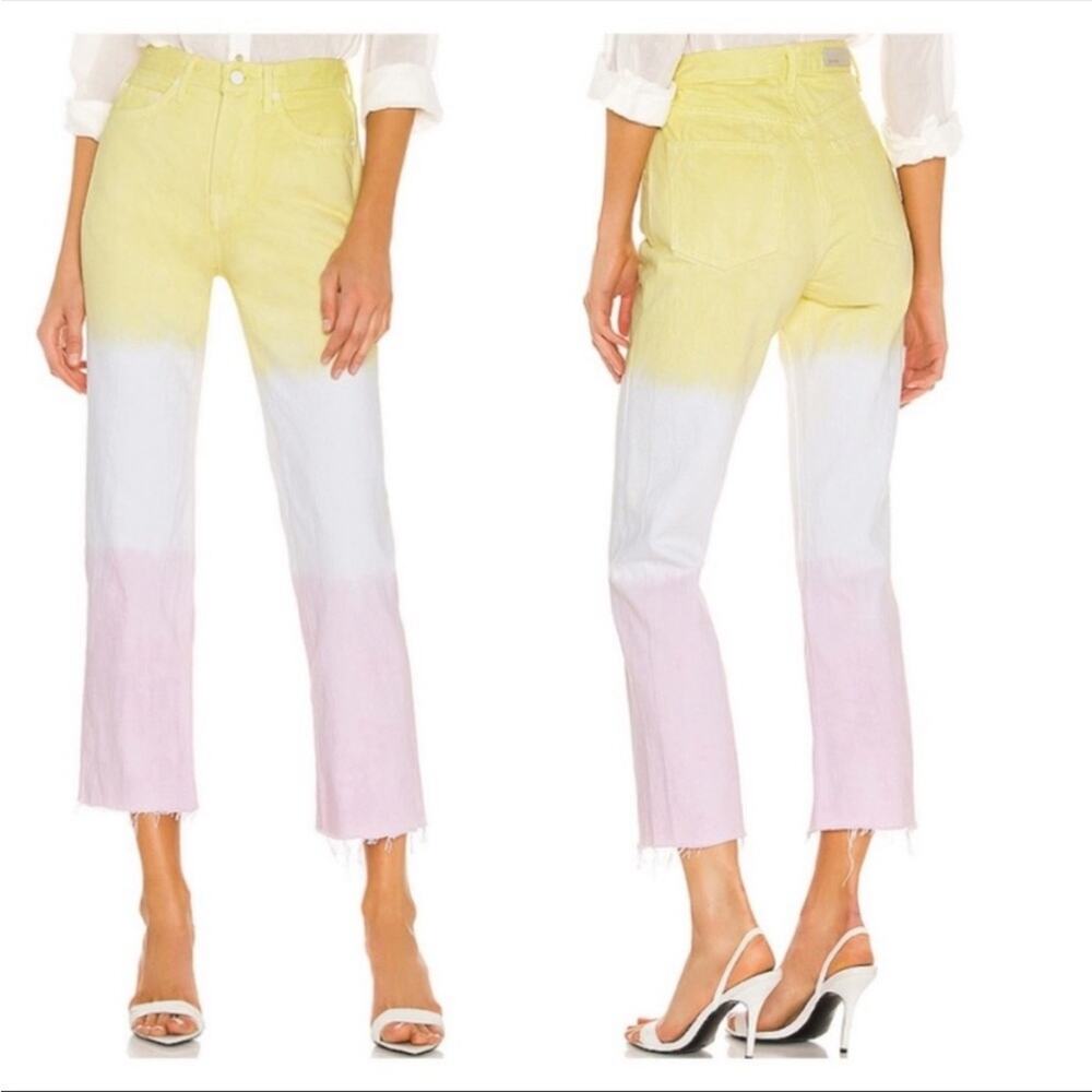 NWOT GRLFRND Mica Crop In Pink Crush High Waist Raw Hem Size 23
